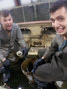 (credit: Cpl Kelton Watson) – Cpl Jonathan “Oh Face” Langlands and Cpl Kelton “Stop and Take a Selfie” Watson bravely wade through a Leo-2 chassis as part of the week’s maintenance push.