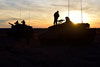 Leopard 2 MBTs preparing for night STAB runs.  Photo by Cpl D. Olaes