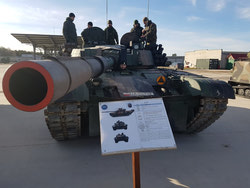 Cpl Kelton “Cheap Dip” Watson checking out the driver’s seat of the PT-91.