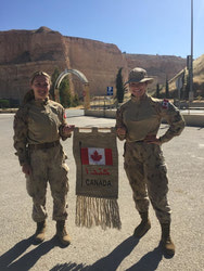 Capt Alexandria Schofield and Sgt Amélie Eldaoud visit King Abdullah Special Operations Training Centre during the FET’s workup training for the Warrior Competition Opening Ceremony. 