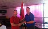 President Atlantic Chapter thanking outgoing vice president LCol Dwayne Parsons for his work