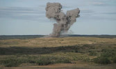 Mk 83, 1000 lb HE bomb impacting in CFB Wainwright