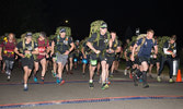 Ex MM 17 Start - Participants of 1 Canadian Mechanized Brigade Group’s Exercise Mountain Man step off from the start line at Hawrelak Park in Edmonton, Alberta, on September 7, 2017. Photograph by Robert Schwartz, Garrison Imaging, 3rd Canadian Division S