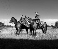 Tpr Cocker on Toffee and Cpl Fraser in Shrapnel